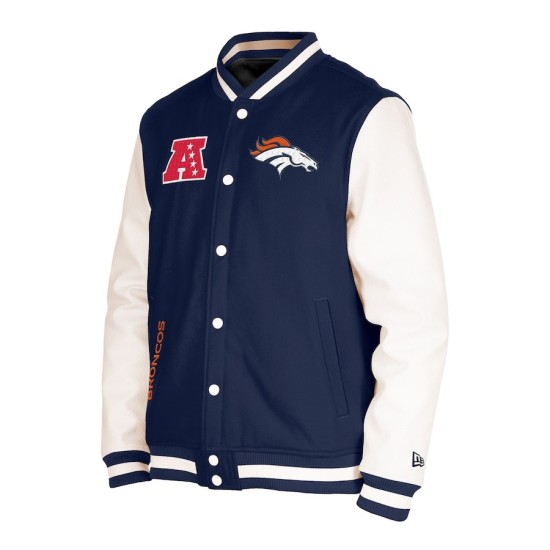Men's Denver Broncos New Era Varsity Full-Snap Jacket Mens Denver Broncos New Era Varsity Full-Snap Jacket