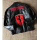 Mens Ferrari Black Motorcycle Leather Moto Racer Jacket