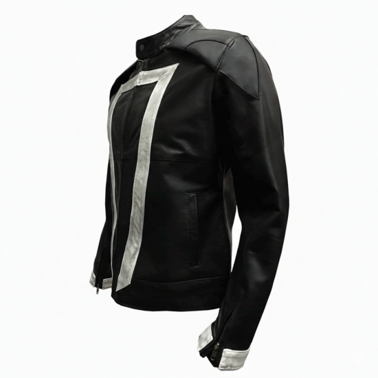 Men's Ghost Rider Marvel Agent Of Shield Black Leather Jacket