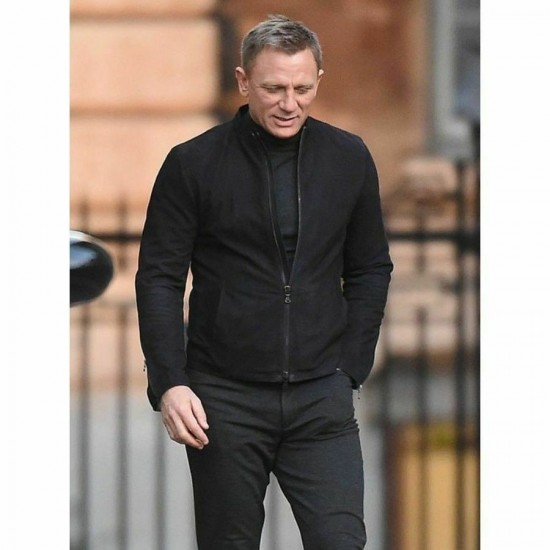 Men's James Bond Spectre Daniel Craig Black Slim-fit Style Suede Leather Jacket Men's James Bond Spectre Daniel Craig Black Slim-fit Style Suede Leather Jacket