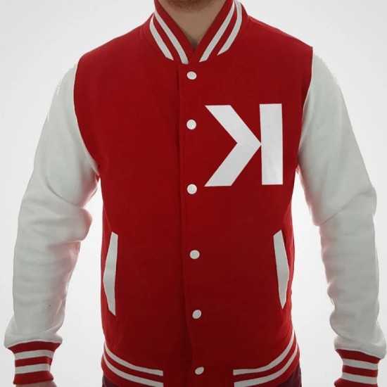 Mens Kavinsky Electro Varsity Red and White Jacket
