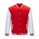 Men's Lightweight Varsity Red Rib Knit Bomber Jacket Mens Lightweight Varsity Red Rib Knit Bomber Jacket