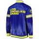 Men's Los Angeles Rams Starter Royal Midfield Satin Full-Snap Varsity Jacket Mens Los Angeles Rams Starter Royal Midfield Satin Full-Snap Varsity Jacket