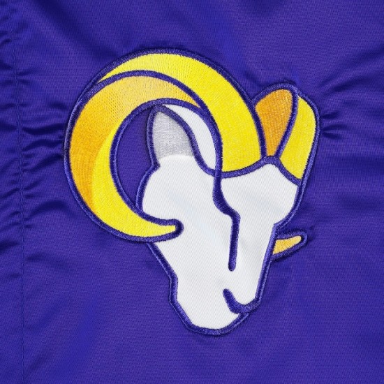Men's Los Angeles Rams Starter Royal Midfield Satin Full-Snap Varsity Jacket Mens Los Angeles Rams Starter Royal Midfield Satin Full-Snap Varsity Jacket