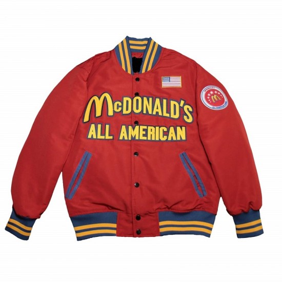 Men's McDONALD'S All American 33 Bryant Red Baseball Satin Jacket Men's McDONALD'S All American 33 Bryant Red Baseball Satin Jacket