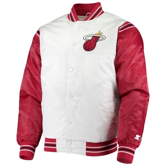 Men's Miami Heat Starter White and Red Jacket