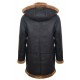 Men's New Winter Sheepskin Leather Ginger Removable Hooded Duffle Coat Men's New Winter Sheepskin Leather Ginger Removable Hooded Duffle Coat