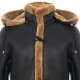 Men's New Winter Sheepskin Leather Ginger Removable Hooded Duffle Coat Men's New Winter Sheepskin Leather Ginger Removable Hooded Duffle Coat