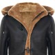 Men's New Winter Sheepskin Leather Ginger Removable Hooded Duffle Coat Men's New Winter Sheepskin Leather Ginger Removable Hooded Duffle Coat