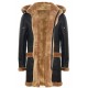 Men's New Winter Sheepskin Leather Ginger Removable Hooded Duffle Coat Men's New Winter Sheepskin Leather Ginger Removable Hooded Duffle Coat