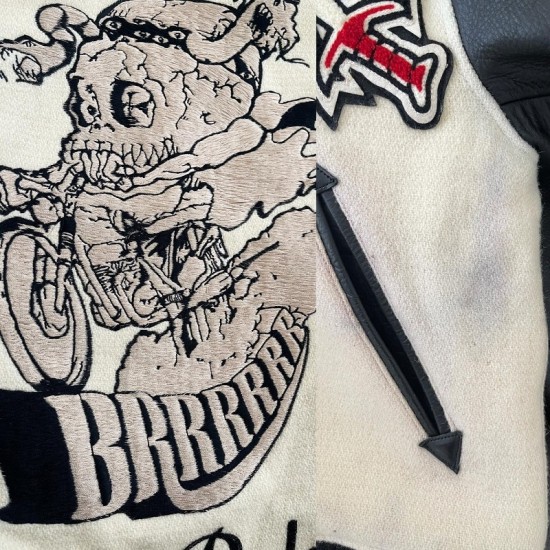 Men's Night Rider White and Black Jacket Mens Night Rider White and Black Jacket