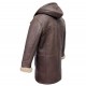 Men's Rufus Brown New Winter Real Shearling Sheepskin Leather Duffle Coat Men's Rufus Brown New Winter Real Shearling Sheepskin Leather Duffle Coat
