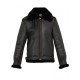 Men's Schot Aviator Faux Shearling Black Leather Jacket Mens Schot Aviator Faux Shearling Black Leather Jacket