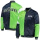 Mens Seattle Seahawks Starter College Green Leader Varsity Satin Jacket