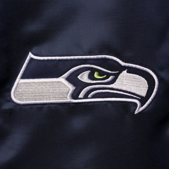 Mens Seattle Seahawks Starter College Green Leader Varsity Satin Jacket