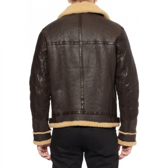 Men's Shearling B3 Brown Leather Aviator Bomber Jacket Men's Shearling B3 Brown Leather Aviator Bomber Jacket