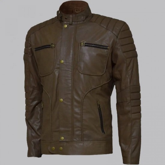 Men's Sheepskin Quilted Leather Jacket Men's Sheepskin Quilted Leather Jacket