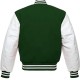 Men's Snap Tab Closure Green and White Bomber Jacket Mens Snap Tab Closure Green and White Bomber Jacket