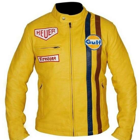 Gulf Racing Style Biker Leather Jacket Gulf Racing Style Biker Leather Jacket