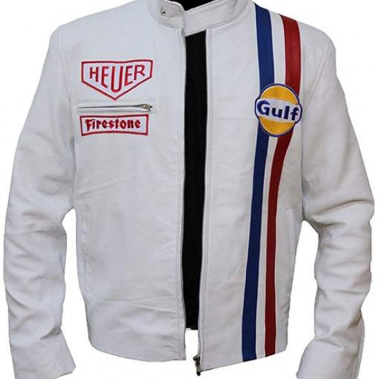 Gulf Racing Style Biker Leather Jacket Gulf Racing Style Biker Leather Jacket