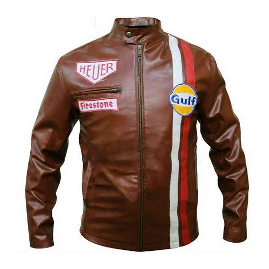 Gulf Racing Style Biker Leather Jacket Gulf Racing Style Biker Leather Jacket