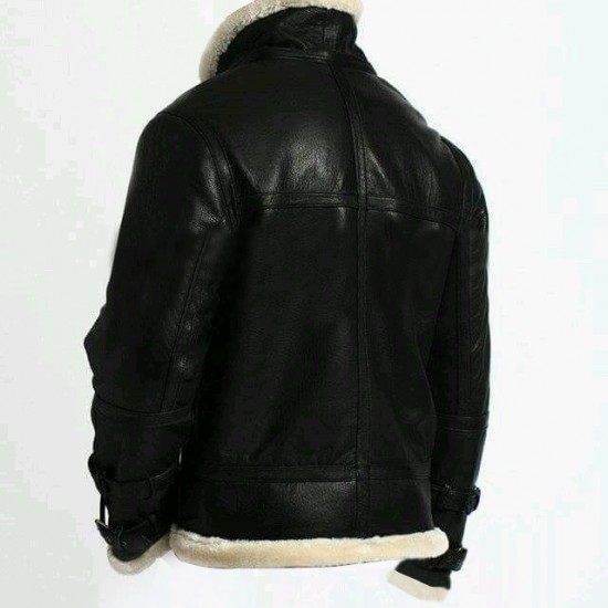 Men's Stylish B3 Bomber Full Fur Removable Hood Cow Leather Jacket Men's Stylish B3 Bomber Full Fur Removable Hood Cow Leather Jacket