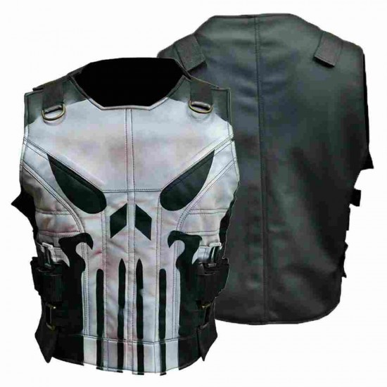 Jon Bernthal S2 The Punisher Vest Motorcycle Leather Vest