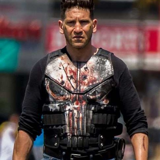 Men's The Punisher Season 2 Jon Bernthal Black Real Leather Vest          