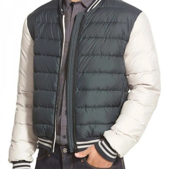 Mens Varsity Moncler Puffer Bomber Jacket