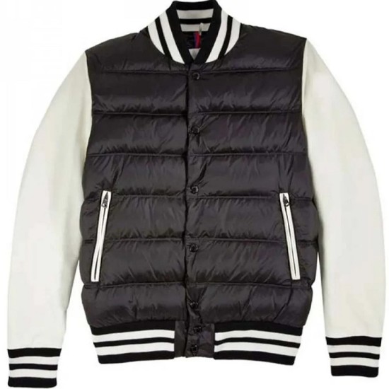 Mens Varsity Moncler Puffer Bomber Jacket