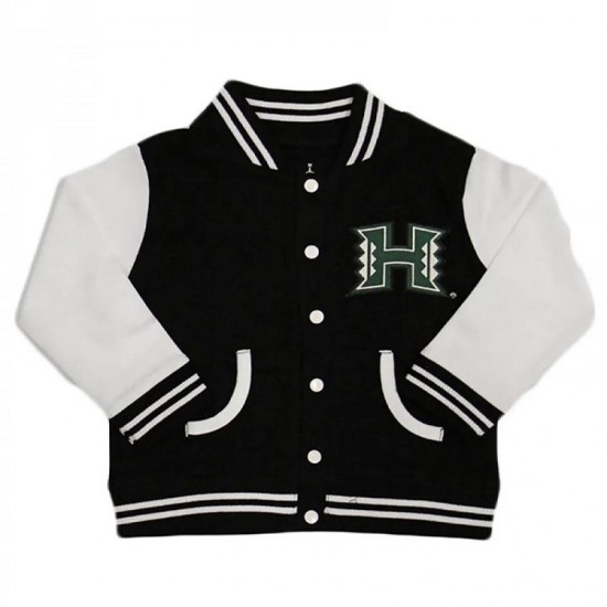 Men's Varsity Rainbow Warriors University of Hawaii Black Jacket Mens Varsity Rainbow Warriors University of Hawaii Black Jacket