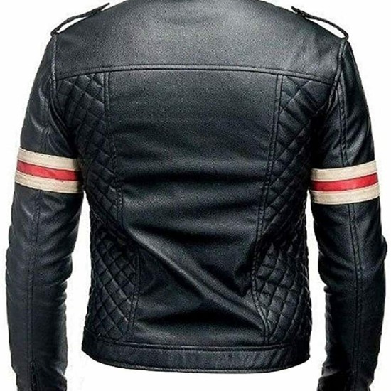 Men's Vintage Biker Cafe Racer Motorcycle Retro Black Leather Biker Jacket Mens Vintage Biker Cafe Racer Motorcycle Retro Black Leather Biker Jacket