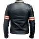 Men's Vintage Biker Cafe Racer Motorcycle Retro Black Leather Biker Jacket Mens Vintage Biker Cafe Racer Motorcycle Retro Black Leather Biker Jacket