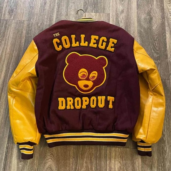 Men's Vintage College Dropout Letterman Varsity Jacket Men's Vintage College Dropout Letterman Varsity Jacket
