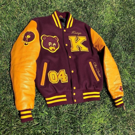 Men's Vintage College Dropout Letterman Varsity Jacket Men's Vintage College Dropout Letterman Varsity Jacket
