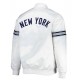 Mens White New York Yankees Satin Jacket