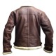 Mens Aviator B3 Sheepskin Brown Leather Bomber Jacket