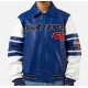 Mens Avirex All Stars Blue Leather Jacket