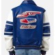 Mens Avirex All Stars Blue Leather Jacket