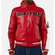 Mens Avirex All Stars Red Leather Jacket