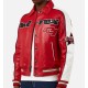 Mens Avirex All Stars Red Leather Jacket