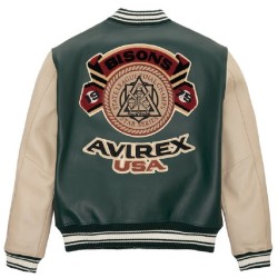 Mens Avirex Bisons Varsity Biker Jacket