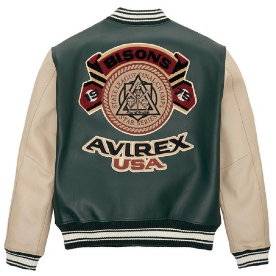 Mens Avirex Bisons Varsity Biker Jacket