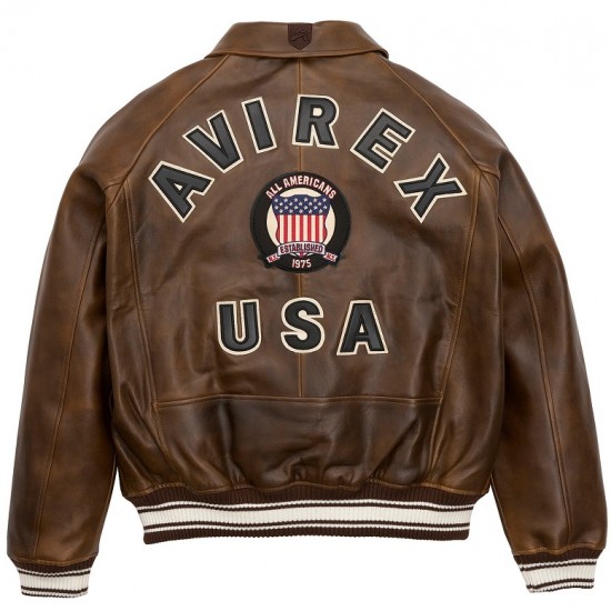 Mens Avirex Brown Leather Biker Jacket Mens Avirex Brown Leather Biker Jacket