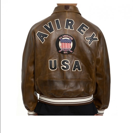 Mens Avirex Brown Leather Biker Jacket Mens Avirex Brown Leather Biker Jacket