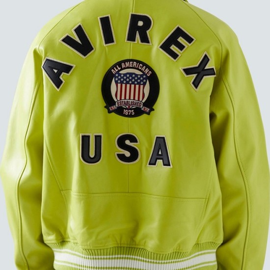 Mens Avirex Green Biker Jacket Mens Avirex Green Biker Jacket