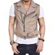 Mens Belted Asymmetrical Zipper Leather Vest Mens Belted Asymmetrical Zipper Leather Vest