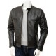 Mens Black And Brown Slimfit Stylish Classic Cafe Racer Tab Collar Real Leather Biker Jacket Mens Black And Brown Slimfit Stylish Classic Cafe Racer Tab Collar Real Leather Biker Jacket