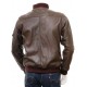Mens Black And Dark Brown Classic Elegant Real Leather Bomber Jacket Mens Black And Dark Brown Classic Elegant Real Leather Bomber Jacket