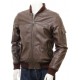 Mens Black And Dark Brown Classic Elegant Real Leather Bomber Jacket Mens Black And Dark Brown Classic Elegant Real Leather Bomber Jacket